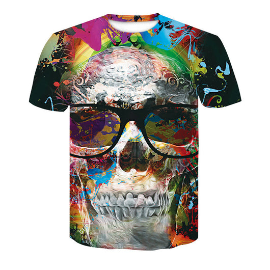 Playera Hombre Calavera Póker 3D - Cuello Redondo Manga Corta Verano Casual - Image 8