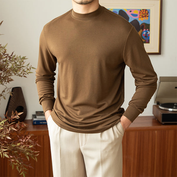 Polera Cuello Alto Hombre Colores Sólidos - Base Versátil