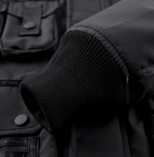 Chaqueta Cargo Tipo Béisbol Americana con Múltiples Bolsillos para Hombre Negro - Image 13