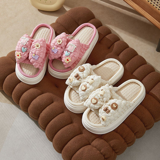 Pantuflas de Látex y Lino con Suela Gruesa para Mujer - Image 5
