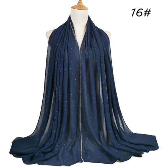 Pañuelo de Gasa Perla con Cuentas 70x180cm - Elegancia Versátil - Image 18