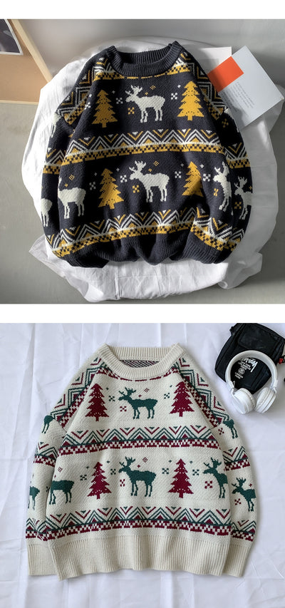 Suéter Tejido Cuello Redondo Estilo Étnico Hong Kong - Tendencia Universitaria - Image 16