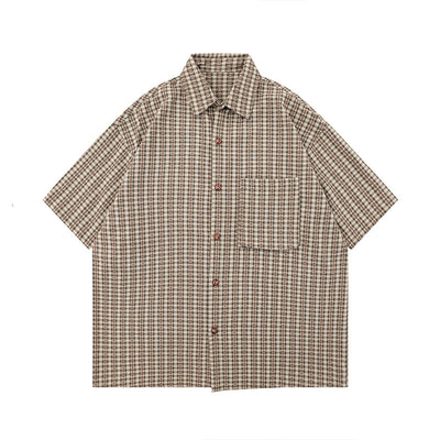 Camisa Retro Japonesa a Rayas - Estilo Preppy Holgado de Manga Corta - Image 7