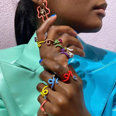 Aretes de Aleación con Diamantes Irregulares Torcidos
