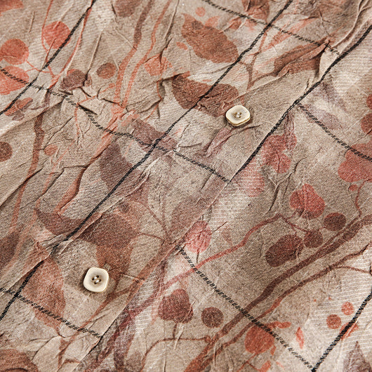 Camisa Suelta Estampado Flores y Hojas para Hombre - Image 4