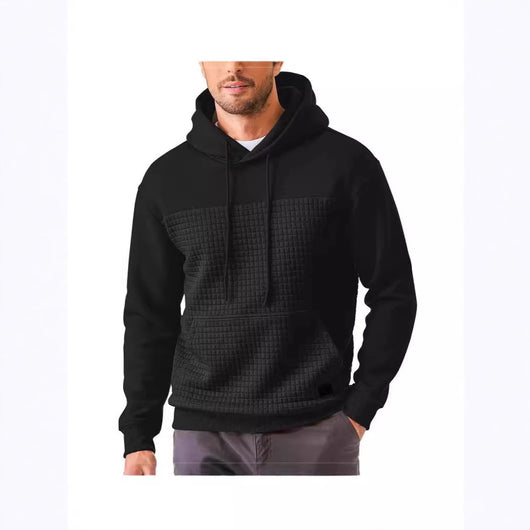 Chaqueta Sudadera Deportiva Talla Grande con Forro Polar y Diseño Patchwork Cuadros - Image 5