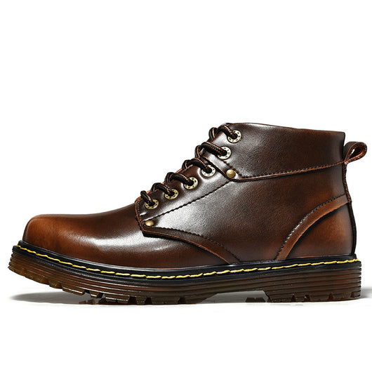 Botas Martin Hombre Corte Medio Estilo Británico Versátiles - Image 4