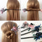 Pasador Coreano Semirrecogido con Perla y Flor - Accesorio para el Cabello
