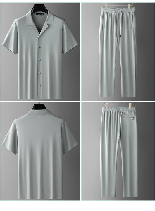 Conjunto Casual de Seda de Hielo para Hombre - Image 24