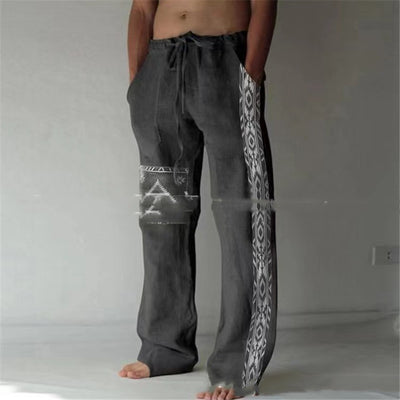 Pantalones Étnicos Rectos con Cordón para Hombre - Image 11