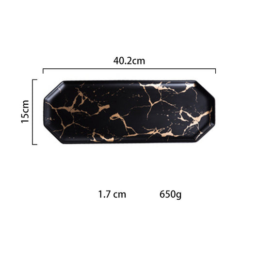 Bandeja de Cerámica Irregular Mármol y Oro - Lujo Minimalista - Image 8