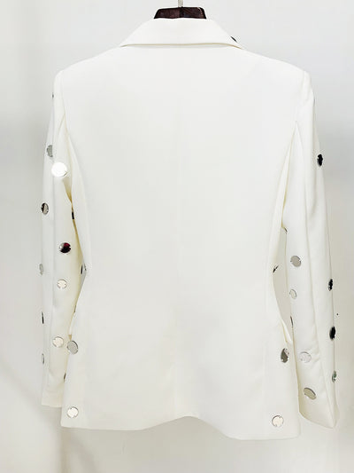 Blazer Elegante con Detalles de Perlas y Botón Decorativo - Image 16