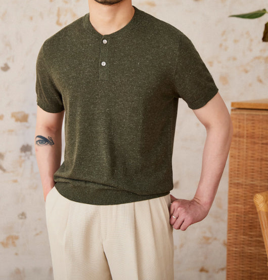 Suéter de Lino Mezclado Estilo Old Money para Hombre - Image 7