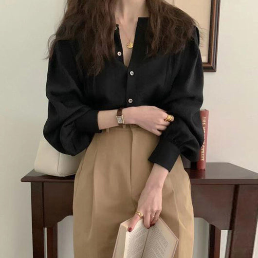 Conjunto Falda A-línea Cintura Alta con Blusa Literaria Elegante - Image 5