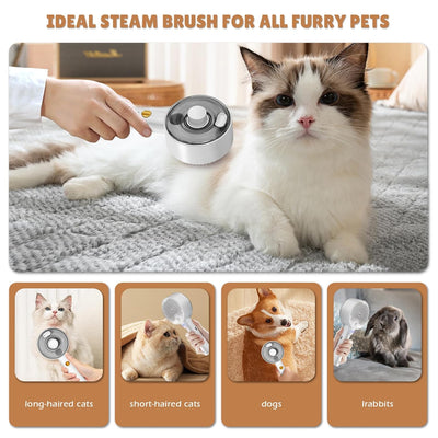 Cepillo de Vapor para Gatos con Spray Deshedding - Limpieza Profunda y Masaje - Image 9