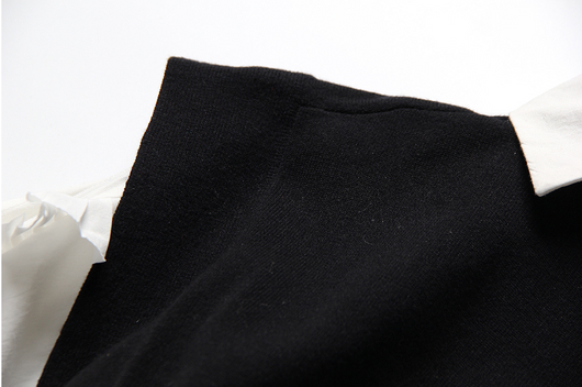 Conjunto de Dos Piezas: Chaleco de Encaje y Vestido Camisero Blanco - Image 10