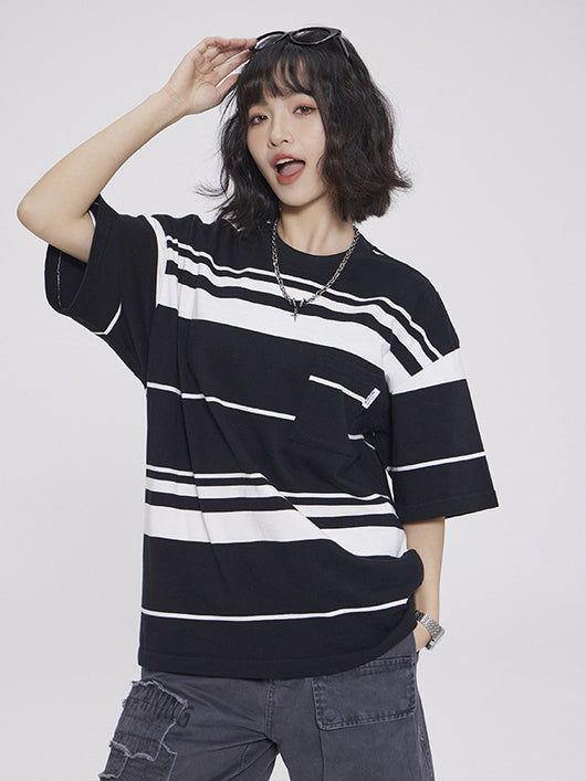 Camiseta Rayada de Manga Corta Unisex - Image 11