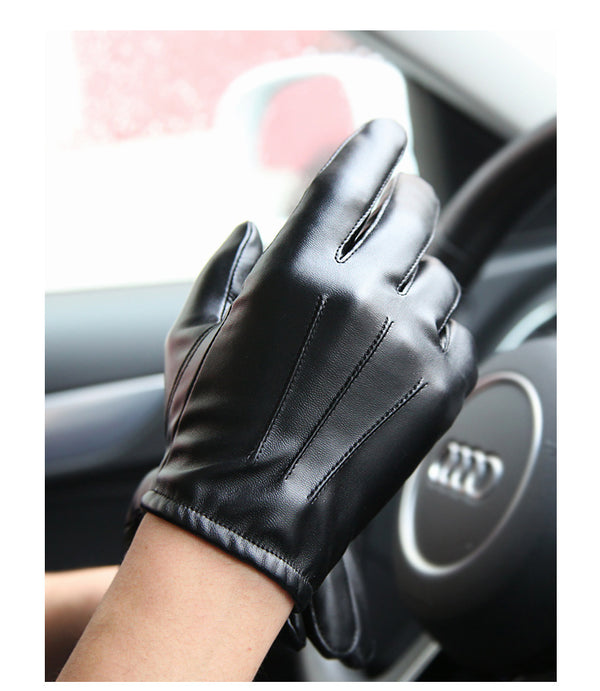 Guantes de Cuero PU para Hombre WARMEN