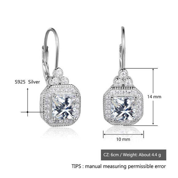 Aretes de Plata Esterlina 925 con Cristales Brillantes