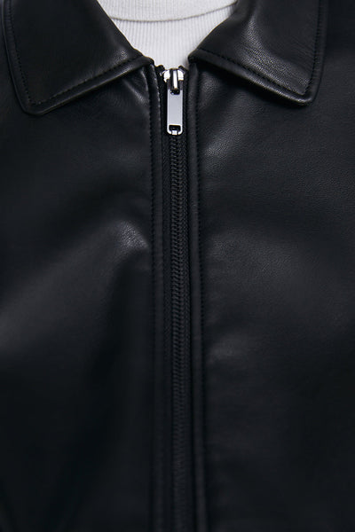 Chaqueta de Cuero Sintético Estilo Europeo para Mujer - Solapa Clásica - Image 15