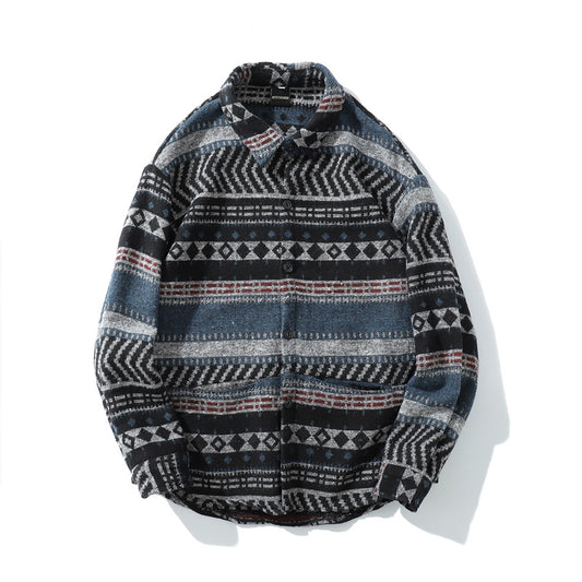 Camisa Retro Étnica Suelta - Estilo Callejero Vintage