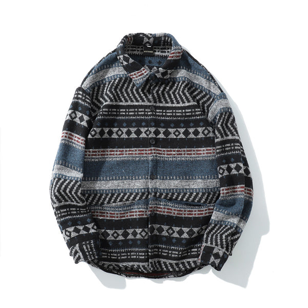 Camisa Retro Étnica Suelta - Estilo Callejero Vintage