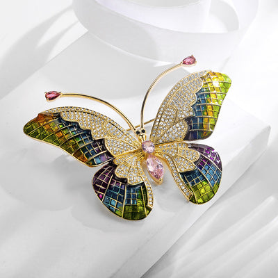 Broche Mariposa con Incrustaciones de Circón de Alta Calidad para Mujer - Image 2