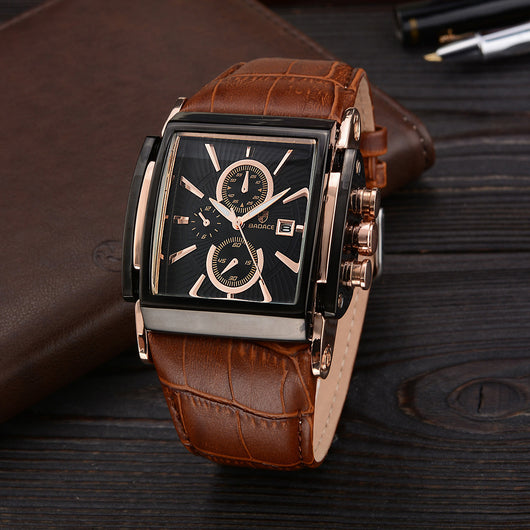 Reloj Pulsera de Cuero Cuadrado para Hombre - Image 5