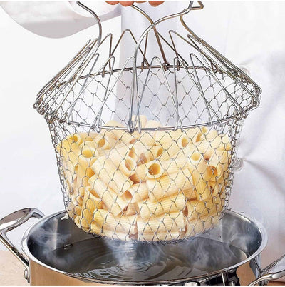 Cesta Multiuso Plegable de Acero Inoxidable para Freír y Cocinar - Image 4