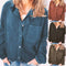 Chaqueta Camisera de Pana para Mujer Talla Grande