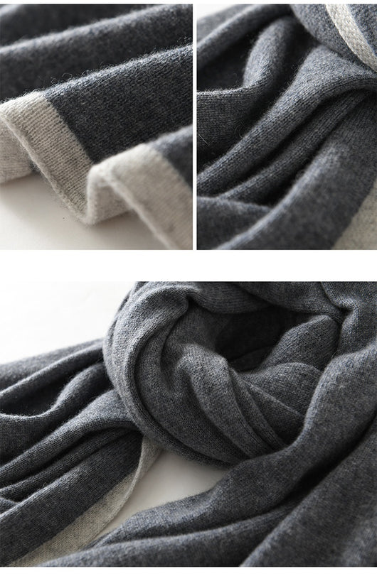 Bufanda Cashmere Tejida con Diseño Geométrico Bloques de Color - Estilo Occidental - Image 21