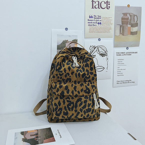Mochila Estampado Leopardo Estilo Coreano - Gran Capacidad para Estudiantes