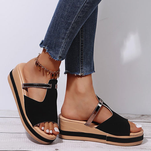 Sandalias Cuña Punta Abierta Casual para Mujer - Image 4