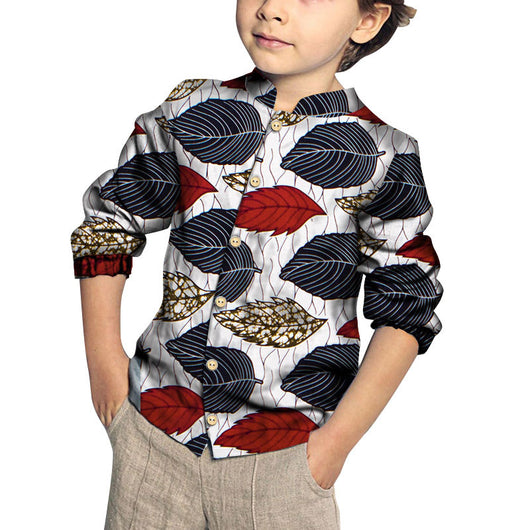 Camisa de Algodón para Niño con Estampado y Patchwork Moderno - Image 24