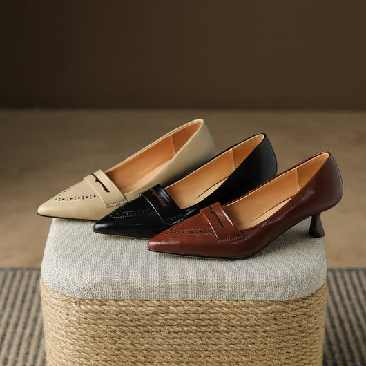 Zapatos de Tacón Medio con Punta Fina y Detalles Calados - Tallas Grandes - Image 2