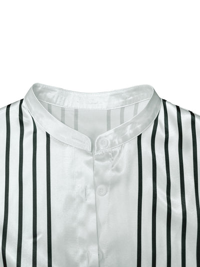 Blusa Rayada Estampada con Contraste de Colores y Botones Simples - Image 24
