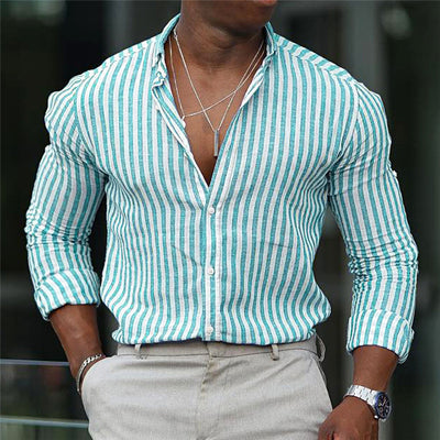 Camisa Cuadros Británica Elástica Suelta Manga Larga Solapa Estampada - Image 18