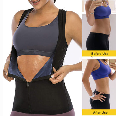 Traje Sauna Deportivo para Mujer con Cierre y Faja Reductora - Image 3