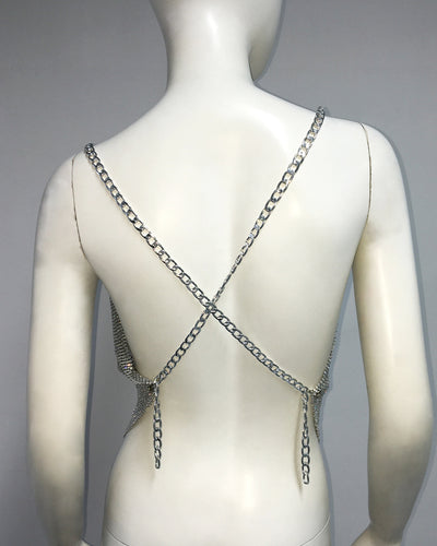 Chaleco Sexy de Cadena Metalizada con Strass y Diseño Irregular - Image 13