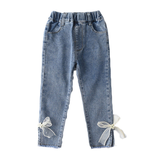 Jeans Slim Fit Niña Estilo Coreano con Moño - Moda Infantil Dulce - Image 5