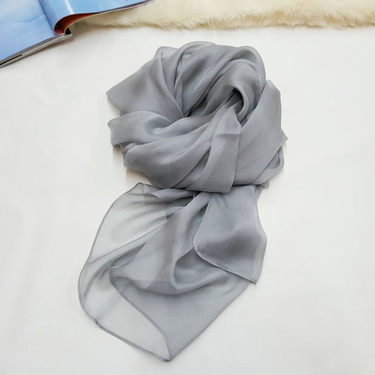 Pañuelo de Seda Elegante Liso para Mujer - Todas las Estaciones - Image 23