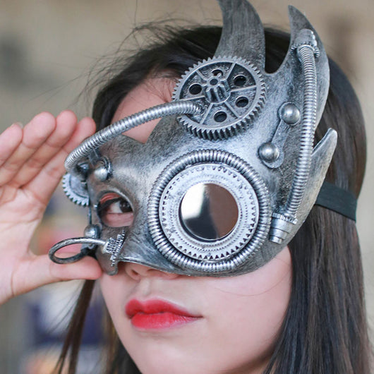 Máscara Steampunk Mecánica Retro Media Cara - Image 9