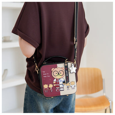 Bolsa Cuadrada Portátil con Osito de Dibujos Animados - Image 11