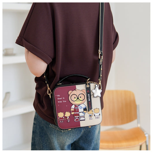 Bolsa Cuadrada Portátil con Osito de Dibujos Animados - Image 11
