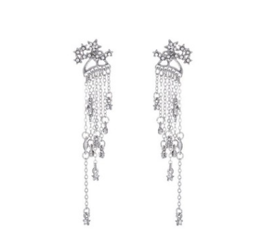 Pendientes Colgantes de Estrella con Borla Trasera - Image 9