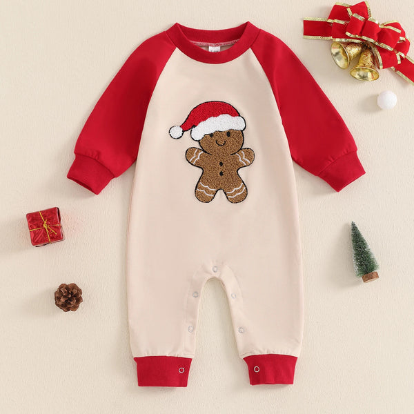 Mameluco Navideño Estilo Occidental para Bebé con Bordados y Combinación de Colores