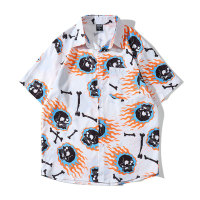 Conjunto Playero Hombre Estampado Calavera - Camisa y Shorts - Image 9