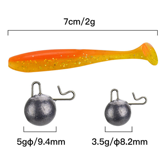 Kit de Anzuelos Jig Bicolor con Cola Simulada para Pesca - Image 2