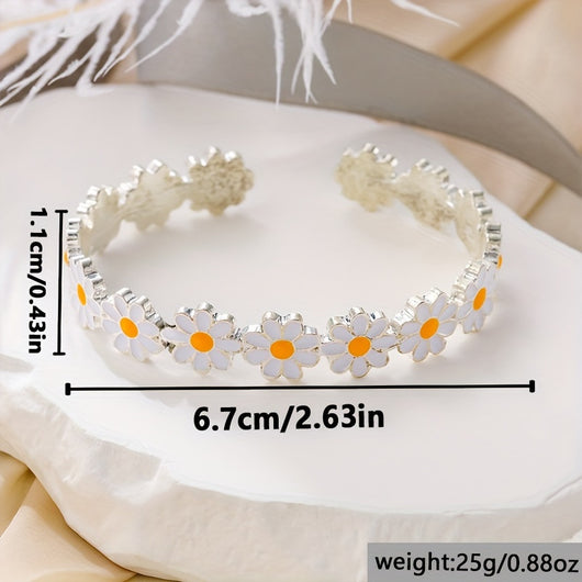 Pulsera Artística con Diseño de Flor Blanca y Efecto Goteo de Aceite - Image 3