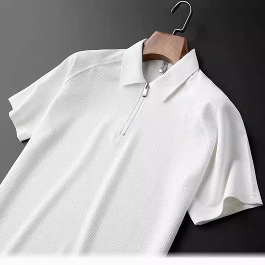 Polo Ejecutivo de Verano en Tela Bubble Ligera con Cierre Medio - Image 3